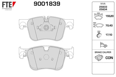 Fte 9001839 Front Brake Pad Peugeot 308 II 13- Citroen C4 Picasso II — Brake Pads