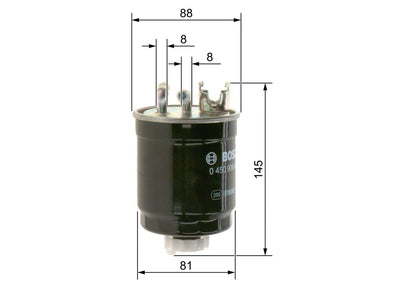 Bosch 0450906409 Diesel Filter (VW Caddy 96-03 Polo Classic 00-02 Seat Ibiza 99-02) — Fuel Delivery