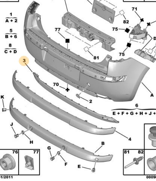 citroen c3 rear bumper trim original, rear view citroen c3 bumper trim, installation of citroen c3 bumper trim Citroen C3 1.6 HDi Rear Bumper Trim - Original Replacement for Car Owners & Mechanics | PSA 7410X1 Citroen C3 Rear Bumper Trim - Original Part citroen, c3, rear-bumper-trim, original-parts, car-accessories, replacement-parts, auto-parts, car-owners, mechanics, ai-generated