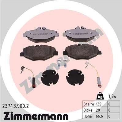 Zimmermann 23743.900.2 Brake Pad — Brake Pads