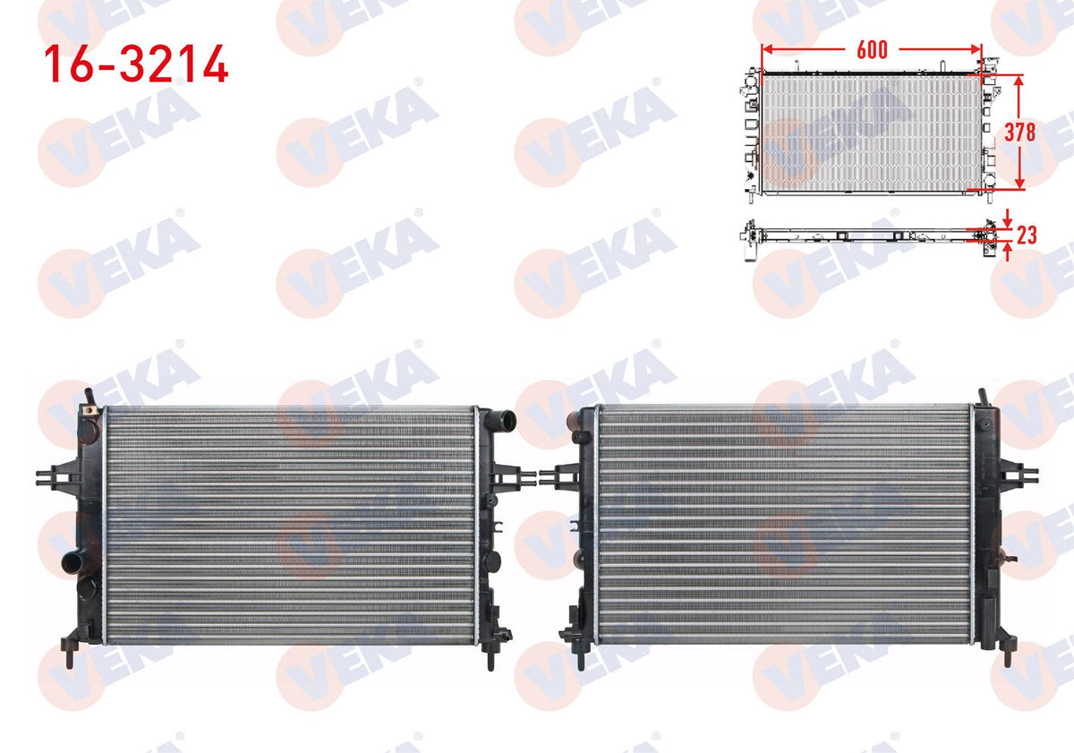 Veka 16-3214 Su Radiator Mechanical Opel Astra G (F69) 1.4 16V M-T Ac + /-1998-2005 — Radiators & Fans
