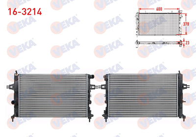 Veka 16-3214 Water Radiator Mechanical Opel Astra G (F69) 1.4 16V M-T Ac + /-1998-2005 — Radiators & Fans