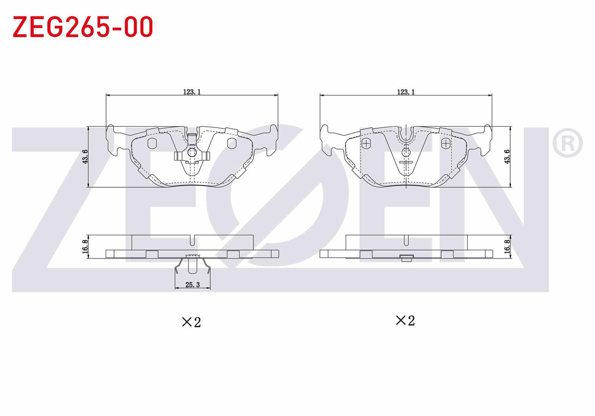 Zegen ZEG265-00 Brake Pad Rear BMW 5 Series (E34) 518 i 1987-1995 / (E34) 520 i 1987-1995 / (E34) 525 i 1987-199 — Brake Pads