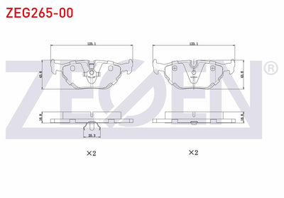 Zegen ZEG265-00 Brake Pad Rear BMW 5 Series (E34) 518 i 1987-1995 / (E34) 520 i 1987-1995 / (E34) 525 i 1987-199 — Brake Pads