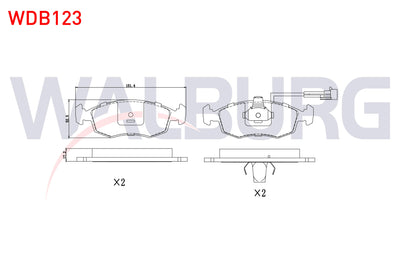 WALBURG WDB123 Brake Pad Front with Connector Fiat Doblo (119 — Brake Pads