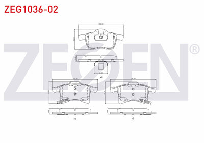Zegen ZEG1036-02 Brake Pad Front with Wear Indicator Astra H 1.3 CDTi 2004-2010 / Zafira B 1.6 2005-2011 / Combo — Brake Pads