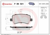 BREMBO P86021X Rear Brake Pad - Compatible with Ford S/Max & Volvo Models — Brake Pads