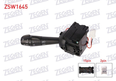 Zegen ZSW1645 Headlight Turn Signal Kumanda Arm 17 Pin Renault Clio IV-Captur-Duster-Dokker-Lodgy — Tail, Signal & Reflectors