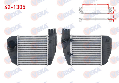Veka 42-1305 Turbo Radiator (Intercooler) Audi A6 2.0 TDI-2.0 TFSI 2004-2011 — Radiators & Fans
