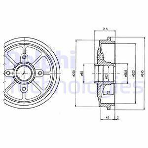 Delphi BF484 Rear Brake Drum C2 C3 02-208 12-Pt — Brake Rotors & Drums