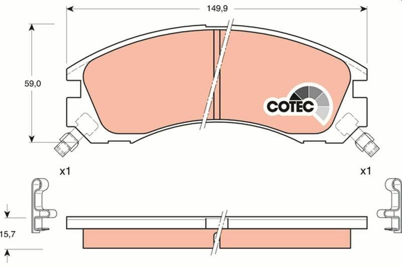 trw gdb3200 front brake pad set, trw brake pads for mitsubishi pajero and galant TRW GDB3200 Front Brake Pad Set - Compatible with Mitsubishi Pajero and Galant | 149.9 mm Width TRW GDB3200 Front Brake Pad Set trw-gdb3200, brake-pads, mitsubishi-pajero, mitsubishi-galant, car-parts, braking-system, car-owners, mechanics, automotive, ai-generated