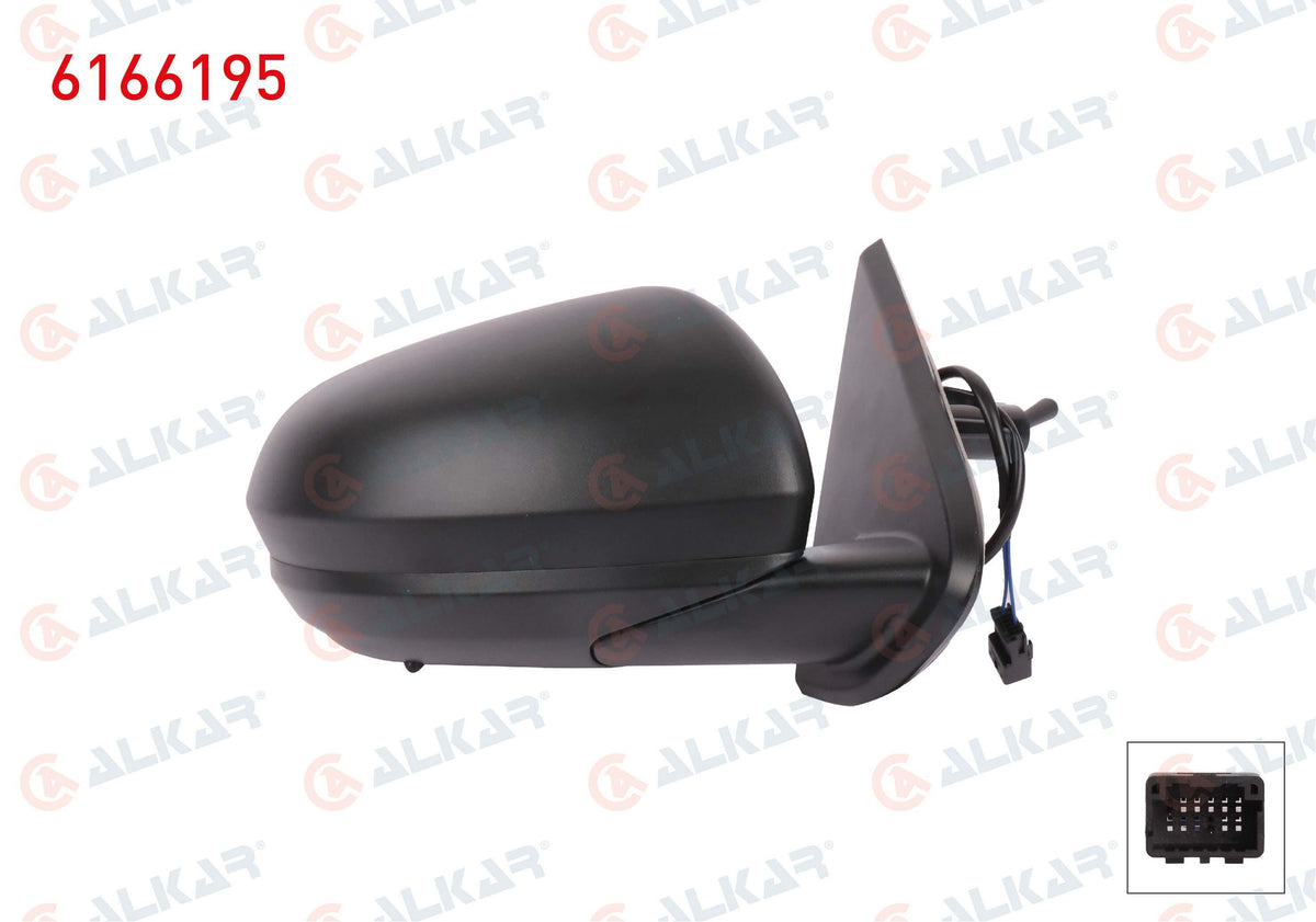 Alkar 6166195 Outer Rear View Mirror Right Mechanical with Sensor 2 Pin Dacia Duster 2017