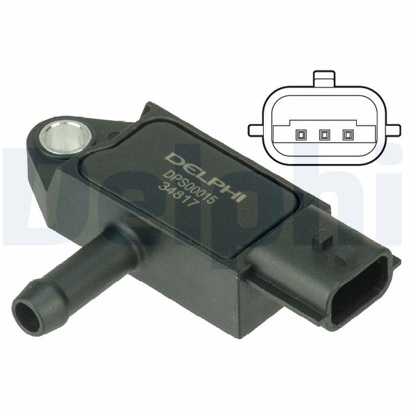 Delphi DPS00015 Exhaust Pressure DPF Sensor Nissan Qashqai Juke Note X-Trail Renault Clio Kangoo Fluence 1.5-2.0 dCi