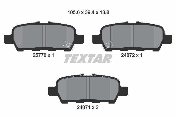 Textar 2577801 Brake Pad Set Juke (F15) Pulsar (C13) Grand Vitara (JT) 2.0/2.4/1.9 DDiS 09-15 BM 10- — Brake Pads
