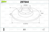 VALEO 297844 Rear Brake Disks - 2 Pack for Connect 1.8Di-TDCI — Brake Rotors & Drums
