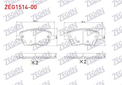 Zegen ZEG1514-00 Brake Pad Front Ford Tourneo Courier 1.5 TDCi 2014-/ 1.6 TDCi 2014-/ B-Max 1.6 TDCi 2012-/ Fies — Brake Pads