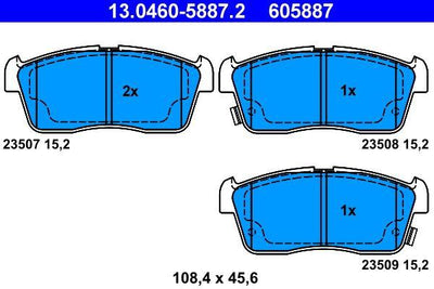 ATE 13.0460-5887.2 Brake Pad — Brake Pads