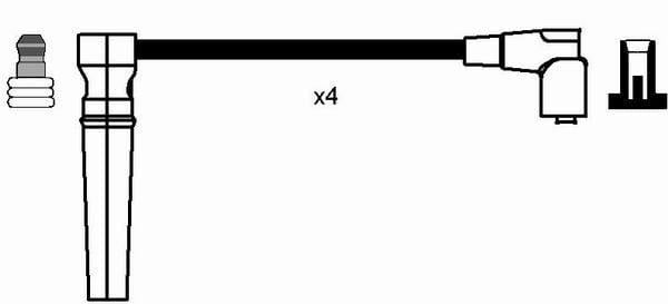 ngk 8276 ignition cable set for chevrolet aveo and kalos, close-up of ngk 8276 ignition cables NGK 8276 Ignition Cable Set - Premium Quality for Chevrolet Aveo & Kalos 1.4 (2003-2008) | 4 Connections NGK 8276 Ignition Cable Set for Chevrolet Aveo and Kalos ngk-8276, ignition-cable-set, chevrolet-aveo, chevrolet-kalos, engine-performance, mechanics, car-maintenance, auto-parts, spark-plug-cable, ai-generated