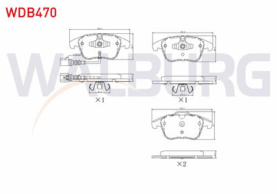 WALBURG WDB470 Brake Pad Front with Connector Volkswagen Tiguan (5N_) 1.4 TSI 2007-2016 / Tiguan (5N_) 2.0 TDI 2 — Brake Pads