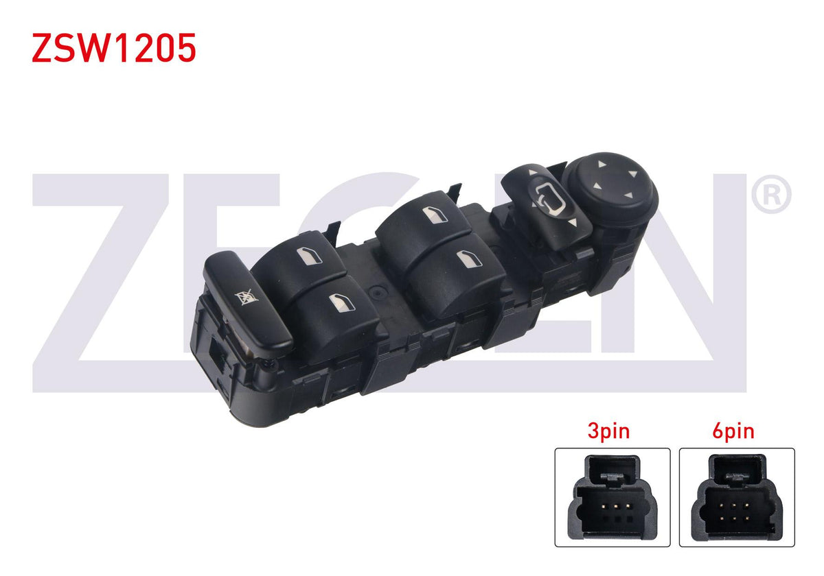 Zegen ZSW1205 Glass Release Switch Group Mirror Adjustable 9 Pin Peugeot 307-807-C5-C8 2000