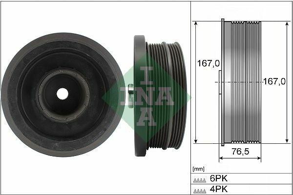 INA 544008210 Crankshaft Pulley for BMW E81 E87 E46 E90 E91 E60 E61 E83 M47 N — Pulleys & Tensioners