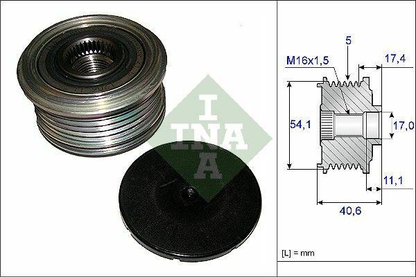 INA Alternator Pulley 535008910 - Compatible with 2006 Clio 1.5 dCi, Essential — Starting & Charging