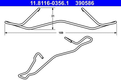 ATE 11.8116-0356.1 Brake Caliper Spring Opel Corsa E Vectra C — Brake Calipers