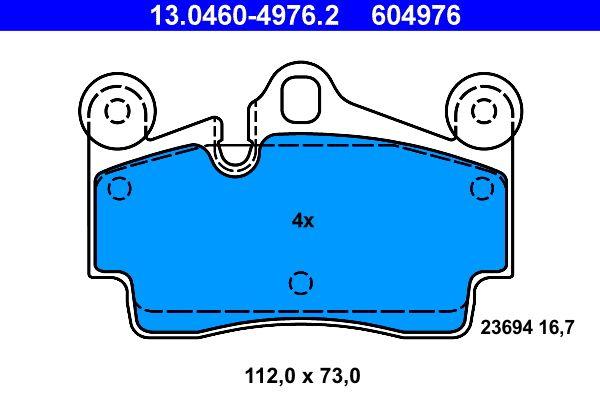 ATE 13.0460-4976.2 Rear Brake Pad VW Touareg 7L/Q7 4L/Cayenne 02-17 — Brake Pads