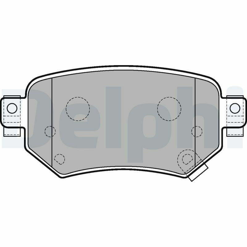 Delphi LP3234 Rear Brake Pads - Low-Metallic with Anti-Squeal Feature