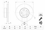 BOSCH 0986478527 Brake Discs - Set of 2 — Brake Rotors & Drums