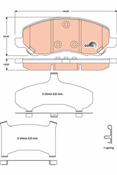 TRW GDB4142 Brake Pad Front Mitsubishi Lancer 03-11 — Brake Pads