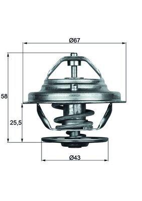 Mahle TX1975D Mercedes M116/M117 W116/W126/R107/C107 75°C Thermostat — Water Pump & Thermostat