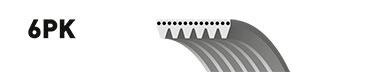 GMB 6PK1069 V-Ribbed Belt Polo /Golf6 /Jetta /Passat /Caddy /A3 /Leon /Fabia /Octavia /Roomster 97-15 Ahw-AEE-Alm-Cfw — Belts