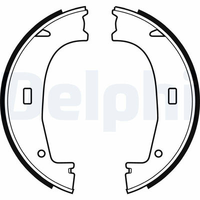 Delphi LS1704 Drum Brake Shoe Set E36 160 mm Diameter, 25 mm Width Compatible with BMW E36 — Brake Cables & Hardware