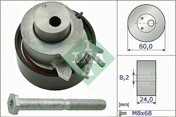ina-timing-belt-tensioner-531031710-front-view, ina-timing-belt-tensioner-531031710-side-view INA Timing Belt Tensioner 531031710 - Compatible with Golf IV, Bora, and Polo | 1.4L/1.6L 16V INA Timing Belt Tensioner - 1.4L/1.6L Models ina, timing-belt-tensioner, golf-iv-polo-bora, 1-4l-engines, 1-6l-engines, car-parts, vehicle-maintenance, automotive, mechanics, ai-generated