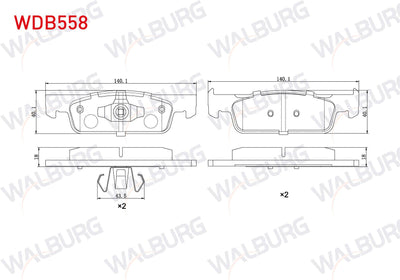 WALBURG WDB558 Brake Pad Front Renault Symbol III (Jz0 / 1) 1.5 dCi 16 Rim 2012-/ Clio IV 1.5 dCi 75 Hp 2012-/ C — Brake Pads