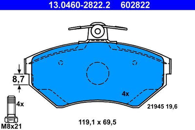 ATE 13.0460-2822.2 Brake Pad — Brake Pads