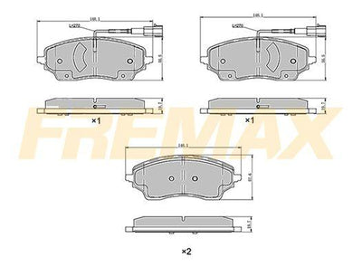 Fremax FBP-3752-01 Rear Brake Pad (Corbon Formula) Fiat Ducato-(with Connector) with Snap Ring Genuine Type Boxe — Brake Pads