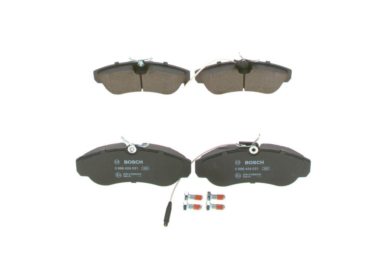 Bosch 0986424031 Brake Pad Front Boxer Ducato Jumper 98-06 with Connector — Brake Pads