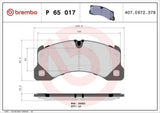 Brembo P65017 Brake Pads - Front 16mm for VW Touareg 03-18 & Porsche Cayenne 03-Panamera 09