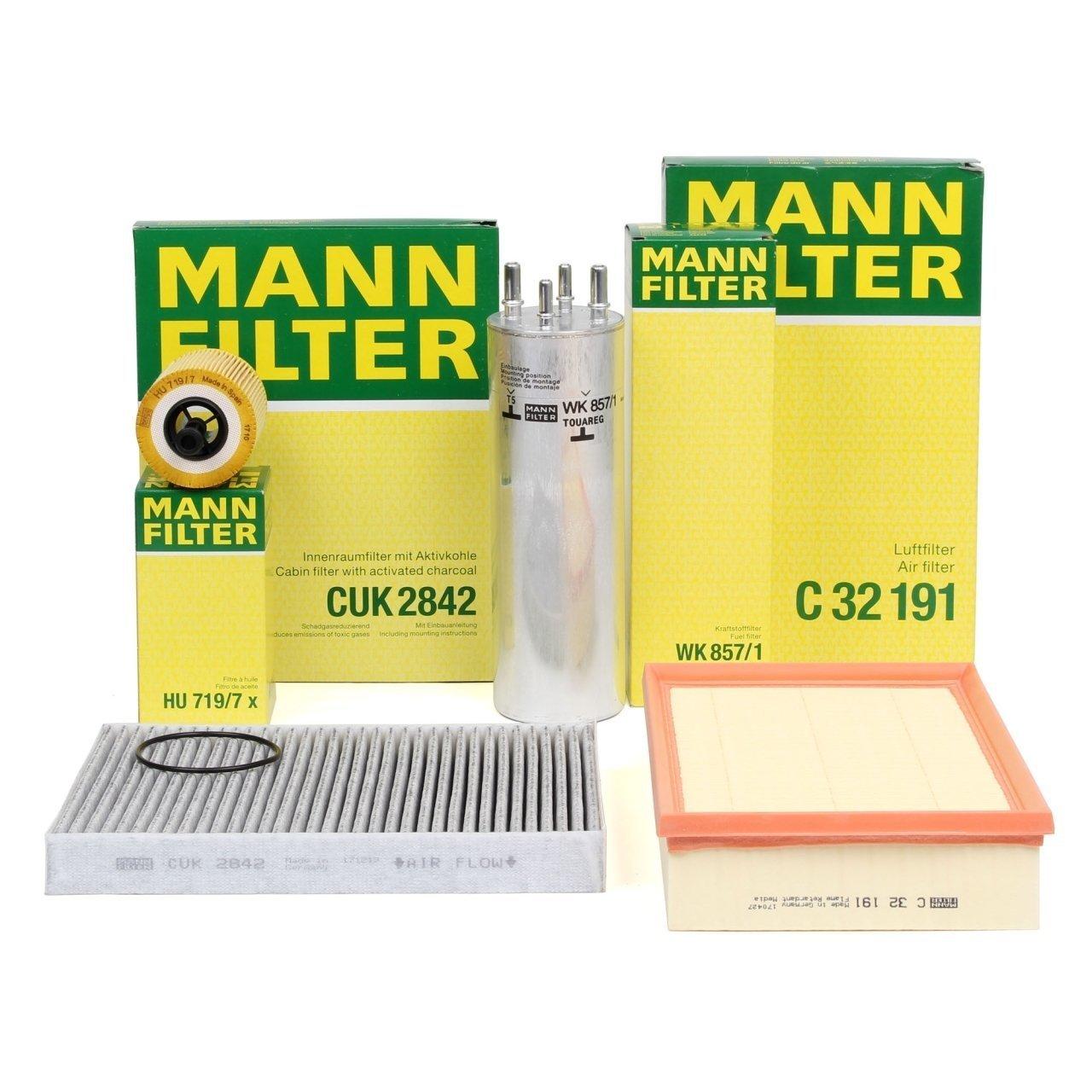 Mann Volkswagen Transporter T5 2.5 TDI Filter Maintenance Set, Mann oil filter for Volkswagen Transporter T5, Mann air filter for Volkswagen Transporter T5, Mann four-outlet fuel filter for Volkswagen Transporter T5, Mann active carbon cabin filter for Volkswagen Transporter T5 Mann Volkswagen Transporter T5 2.5 TDI Filter Maintenance Set - Oil, Air, Fuel, and Cabin Filters | Ideal for Volkswagen Owners & Mechanics Volkswagen Transporter T5 Filter Maintenance Set | Mann volkswagen, transporter, t5, filter-m