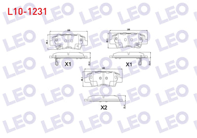 LEO L10-1231 Brake Pad Rear with Wear Indicator Hyundai Elantra 1.6 D-Cvvt 2011-2015 / Sonata V 2.0 VVTI 2005-20 — Brake Pads