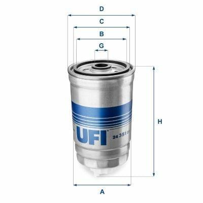 UFI Diesel Filter 24.351.01 - Compatible with Hyundai Accent 1.5D — Fuel Delivery