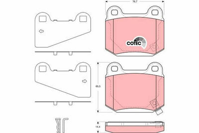 TRW GDB3350 Brake Pad Set - Rear Brake Pads for Lancer Evo 07-11