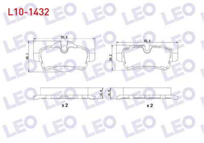 LEO L10-1432 Brake Pad Rear Mini Clubman (R55) 1.6 D 2007 — Brake Pads