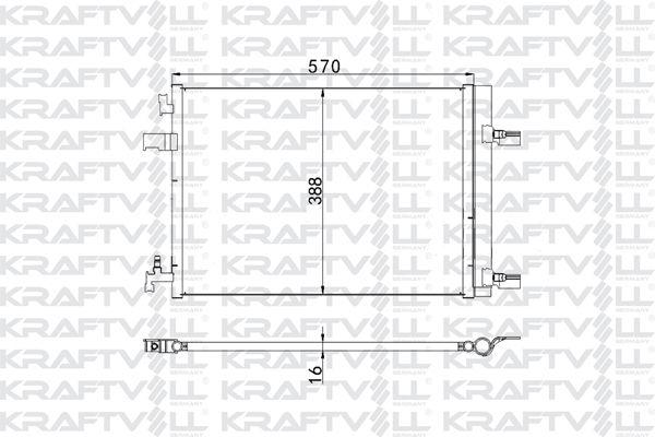 Kraftvoll 08060140 A/C Condenser Astra J Cruze Zafira C 570×388×16 Radiator — Condensers & Evaporators