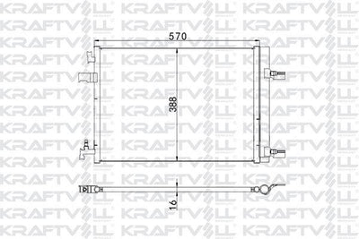 Kraftvoll 08060140 A/C Condenser Astra J Cruze Zafira C 570×388×16 Radiator — Condensers & Evaporators