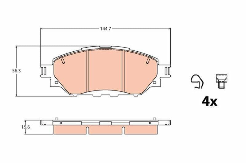 TRW GDB2196 Front Brake Pad - 15 Hilux — Brake Pads