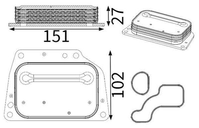 Mahle CLC420000S Oil Cooler Doblo IV Fiorino Panda Egea Bipper Nemo 1,3 Mjet 12 — Oil System
