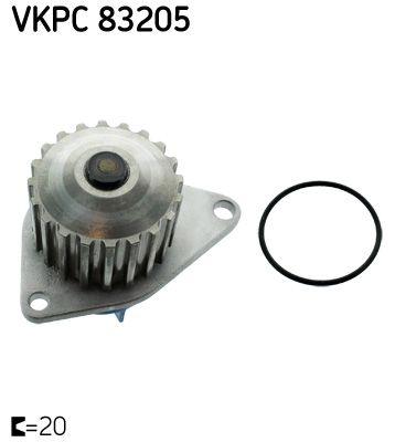SKF VKPC83205 Water Pump Peugeot 106 205 206 Ax Saxo Partner Berlingo 1.4 8V 20 Outer — Water Pump & Thermostat